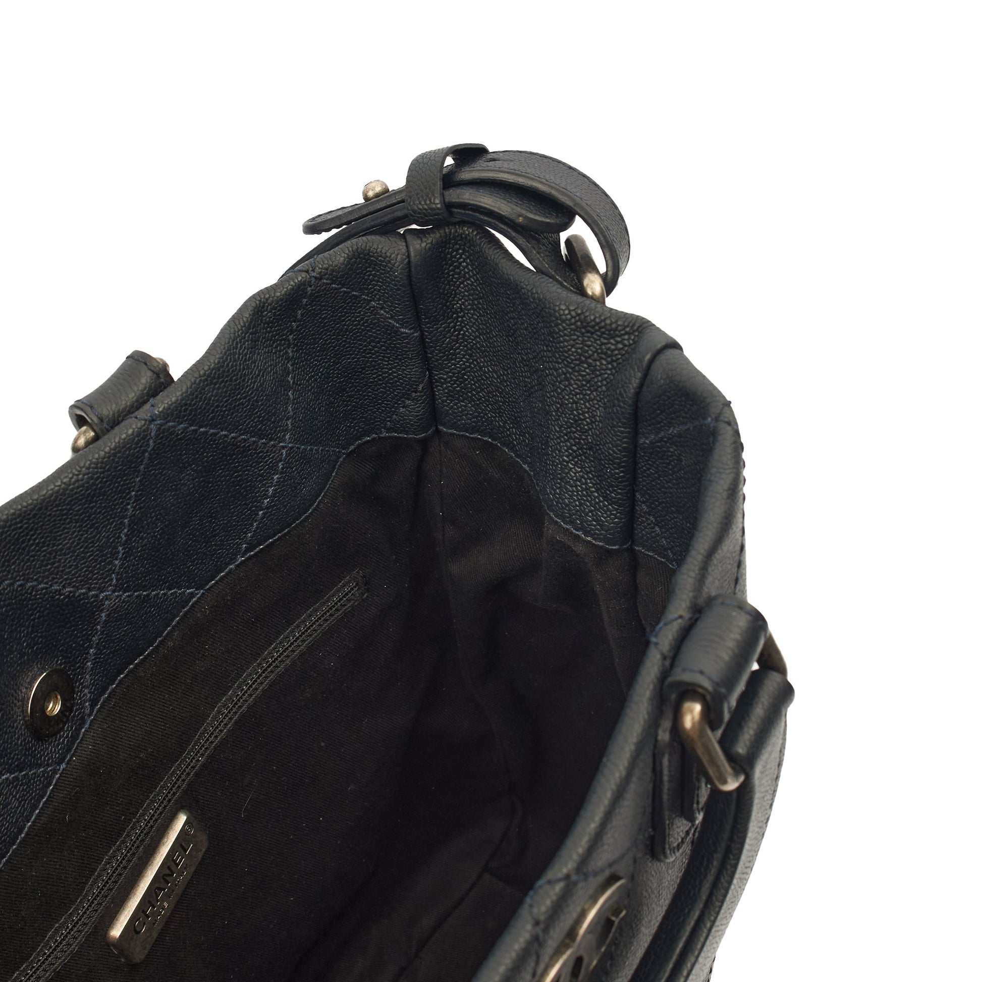 Chanel Tote Outdoor Ligne Bowler Bag in Black, Caviar Leather — Alternate View 16