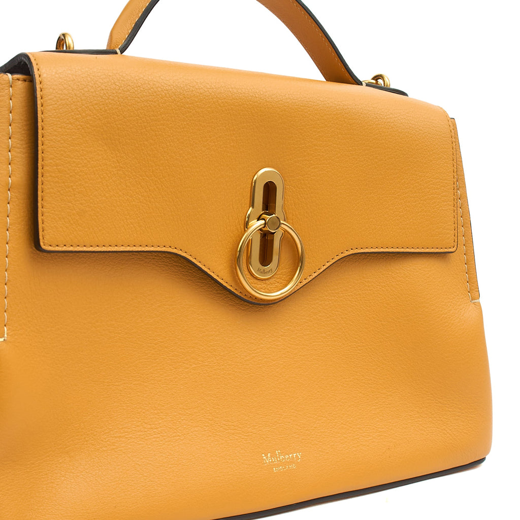 Mulberry Top Handle Seaton in Maize Yellow, Leather — Lifestyle View
