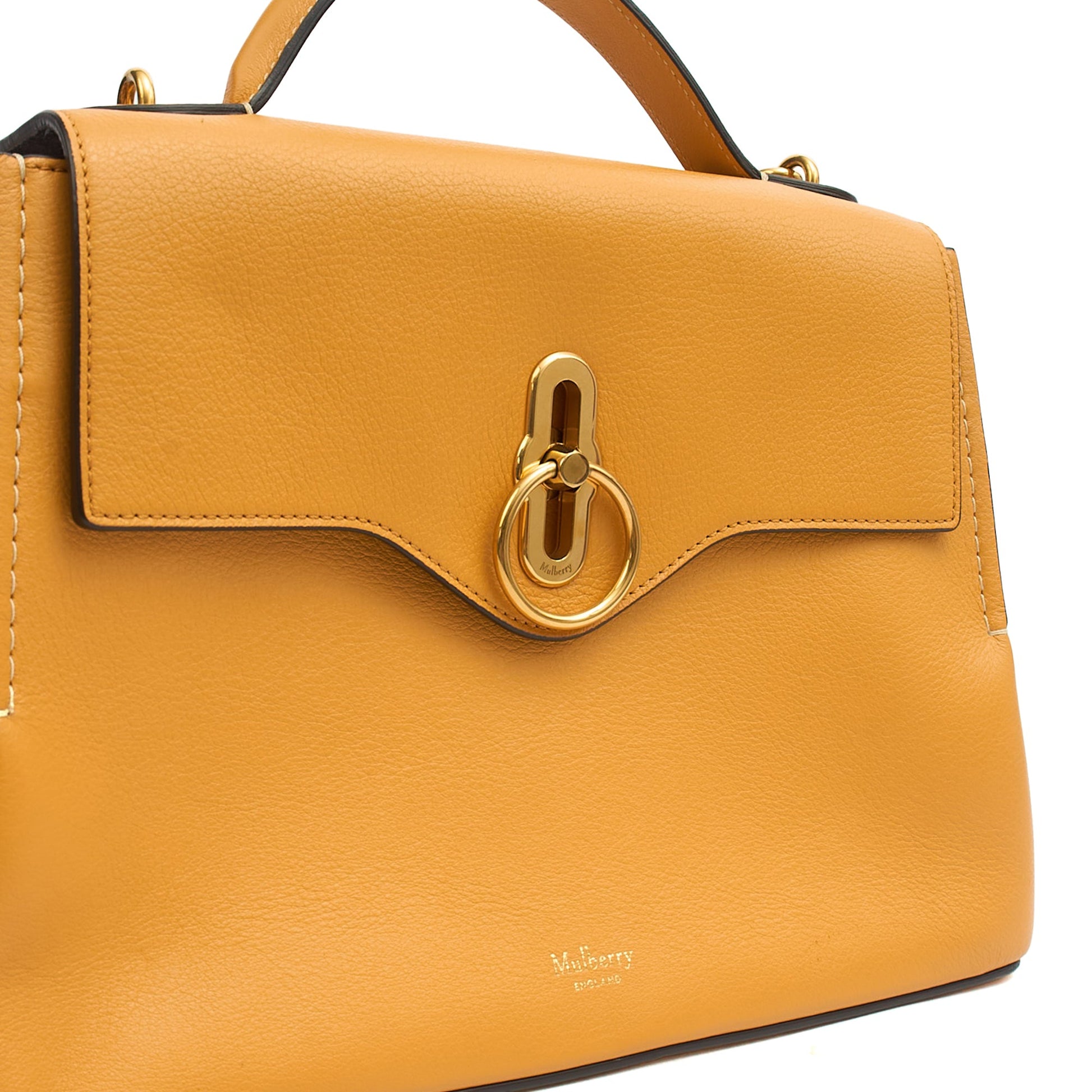 Mulberry Top Handle Seaton in Maize Yellow, Leather — Lifestyle View