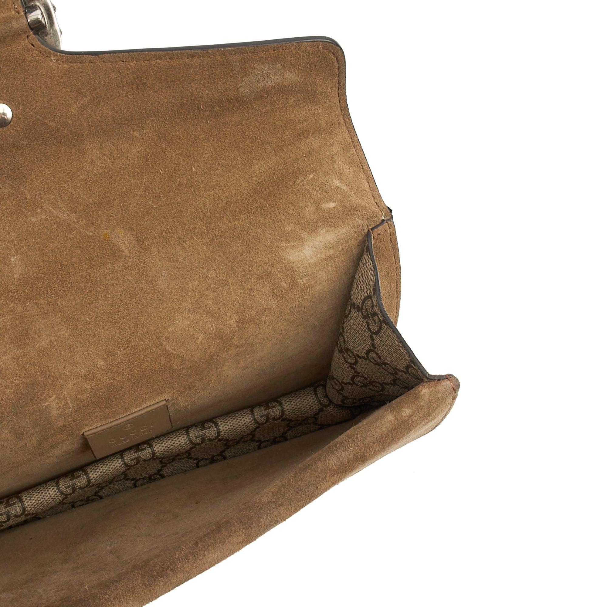 Gucci Cross Body Dionysus - Small in GG Supreme, Exotic Effect Leather — Detail View