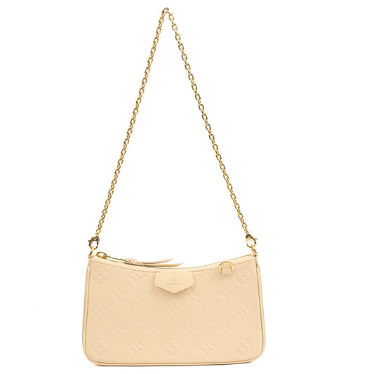 Louis Vuitton Shoulder Bag Easy Pouch On Strap in Monogram, Empreinte Leather — Front View