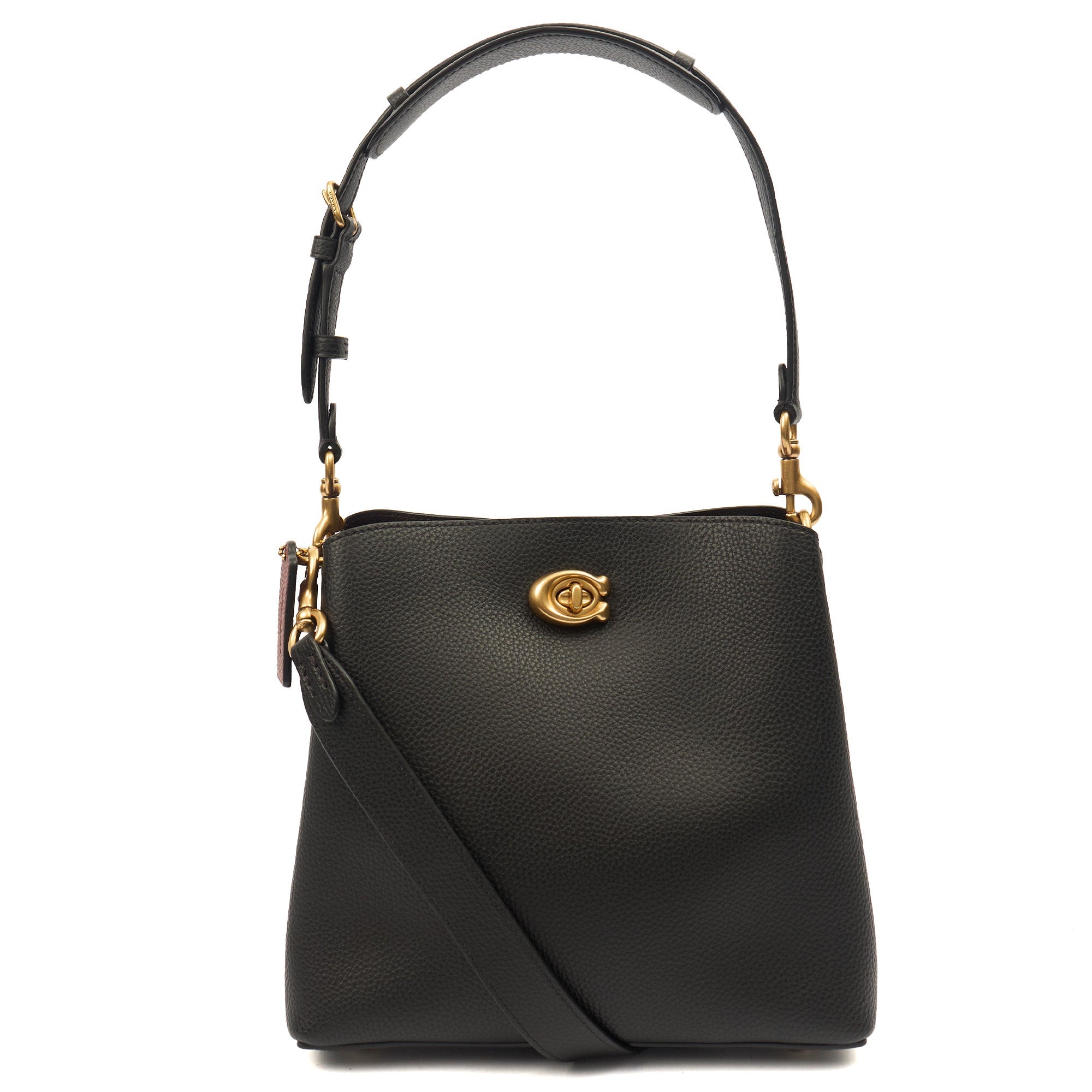 Coach Bucket Bag Willow Tote in Black, Leather — Front View