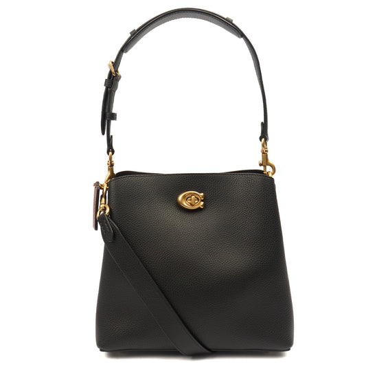 Coach Bucket Bag Willow Tote in Black, Leather — Front View