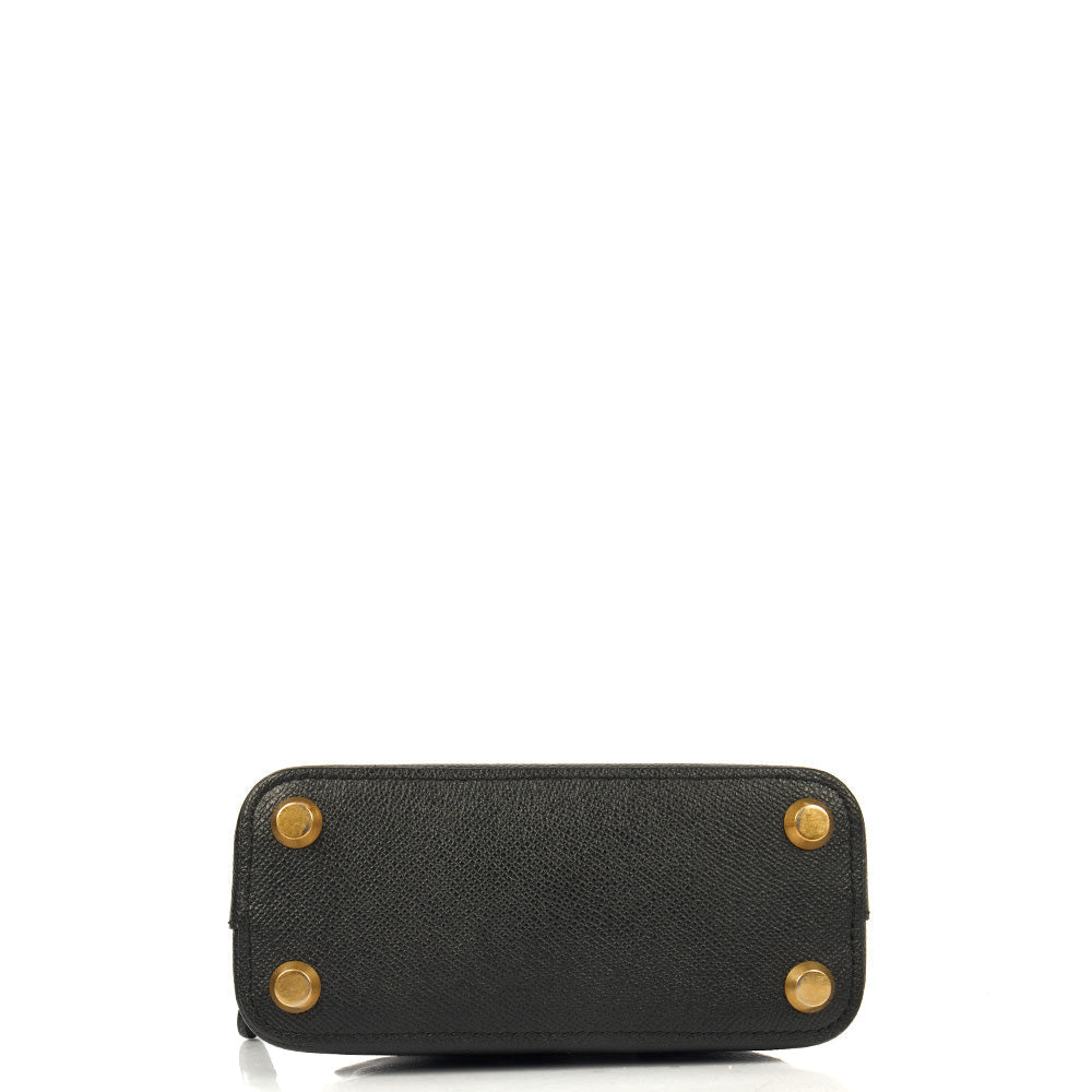 Balenciaga Top Handle Ville Top Handle XXS in Black, Veau (Calfskin) — Top View