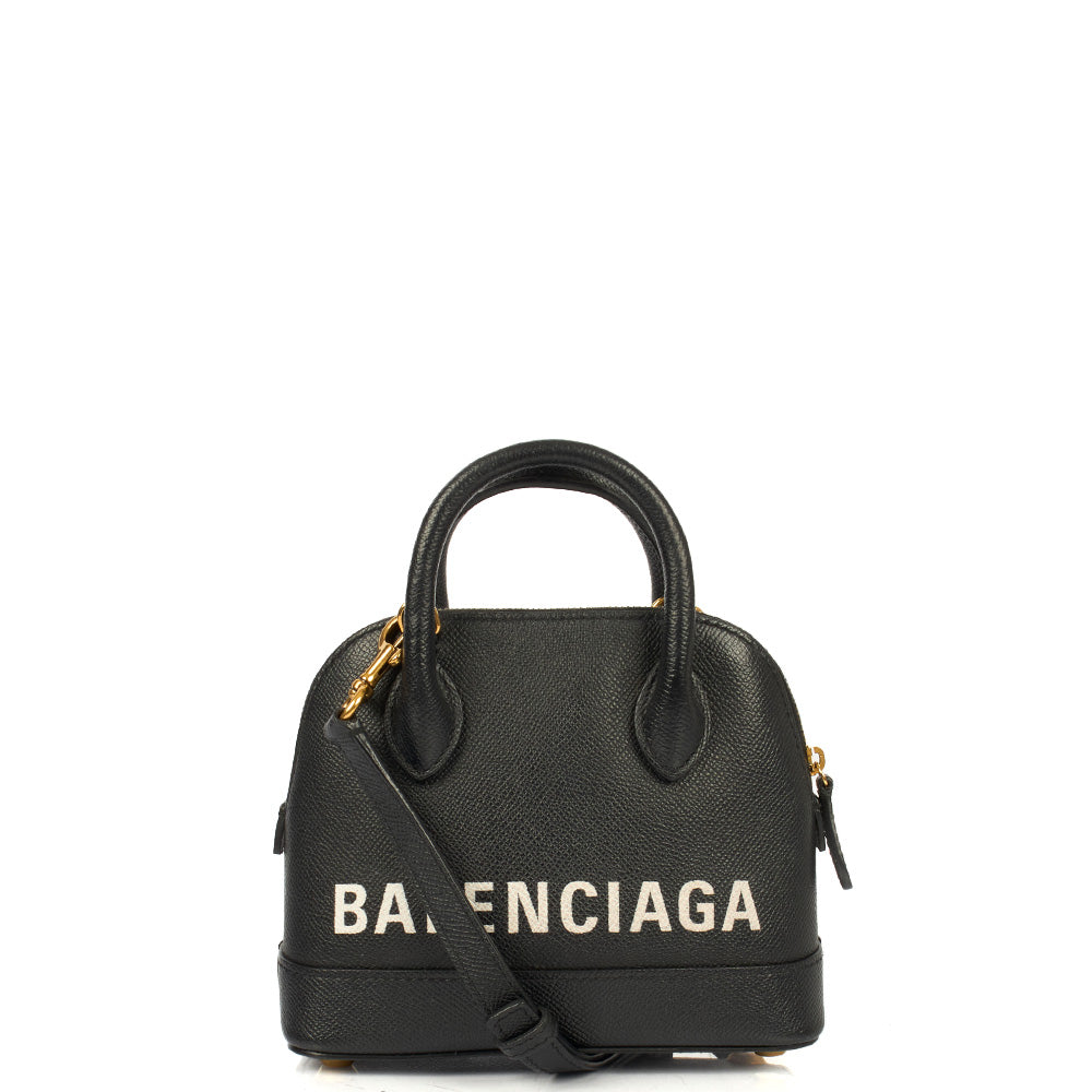 Balenciaga Top Handle Ville Top Handle XXS in Black, Veau (Calfskin) — Front View
