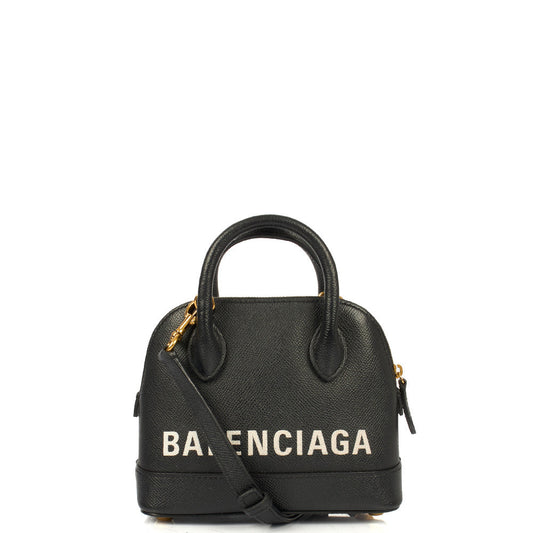 Balenciaga Top Handle Ville Top Handle XXS in Black, Veau (Calfskin) — Front View