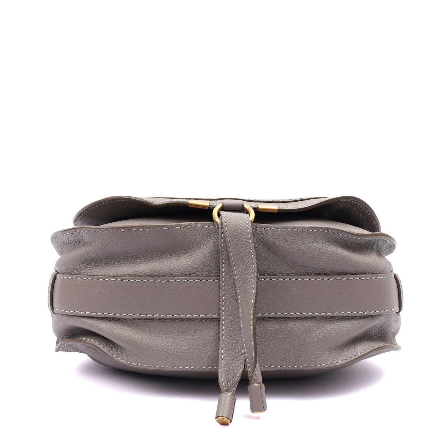 Chloe Cross Body Marcie - Large in Pastel Grey, Leather — Top View
