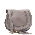 Chloe Cross Body Marcie - Large in Pastel Grey, Leather — Front View