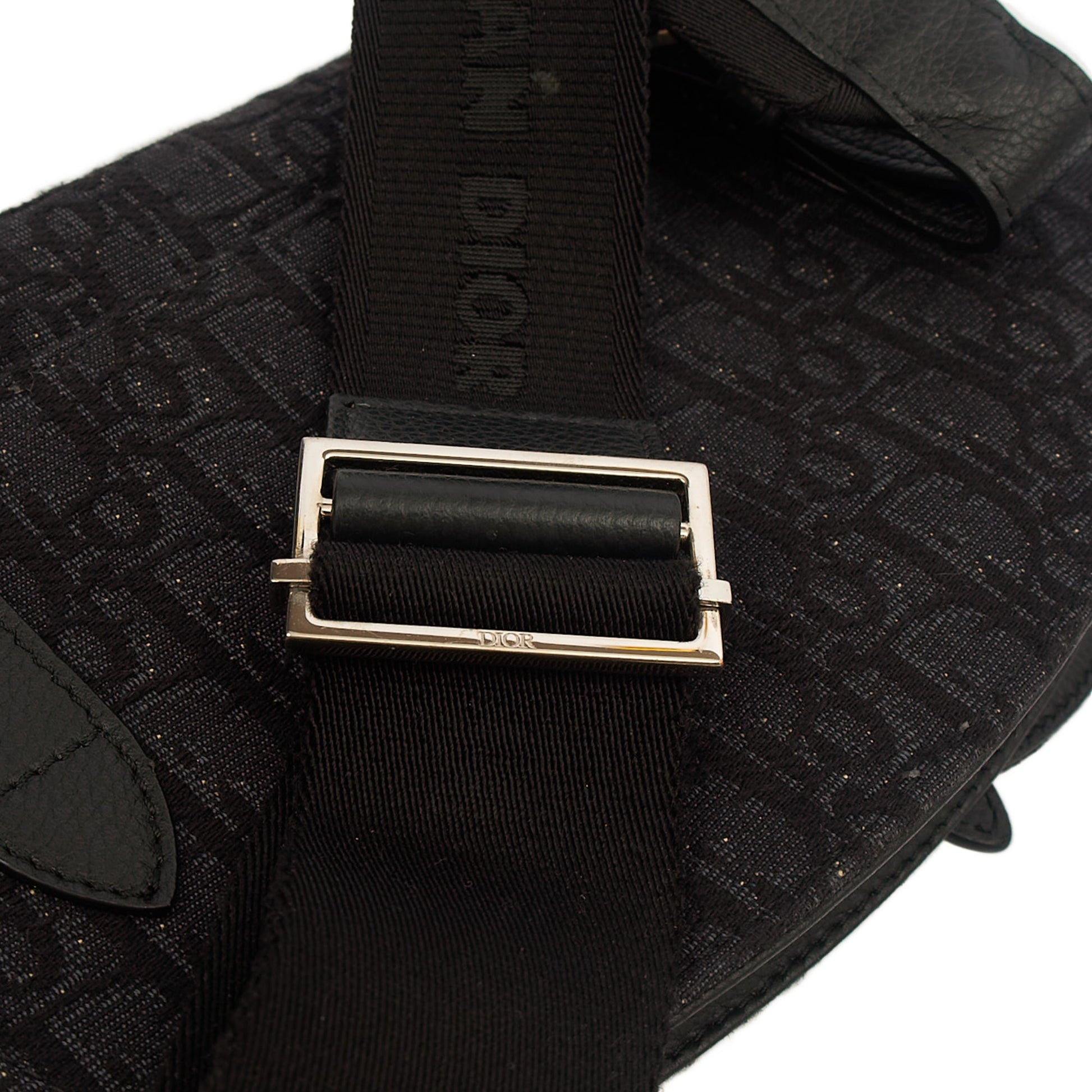 Christian Dior Cross Body Homme - Saddle Bag in Black, Fabric — Top View