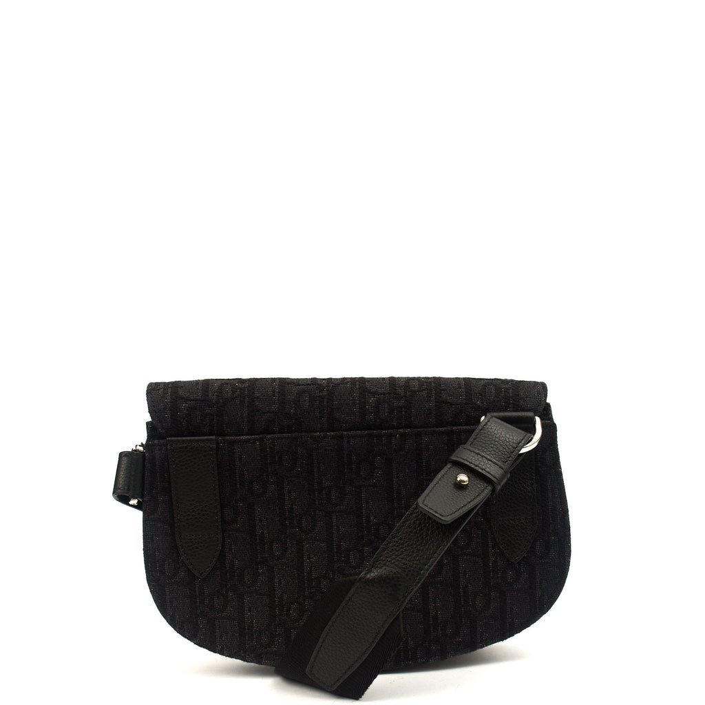 Christian Dior Cross Body Homme - Saddle Bag in Black, Fabric — Back View