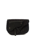 Christian Dior Cross Body Homme - Saddle Bag in Black, Fabric — Front View