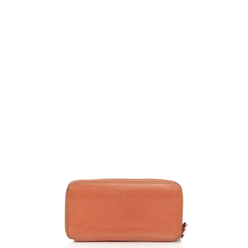 Chloe Marcie Wallet in Pink, Calfskin Leather — Back View