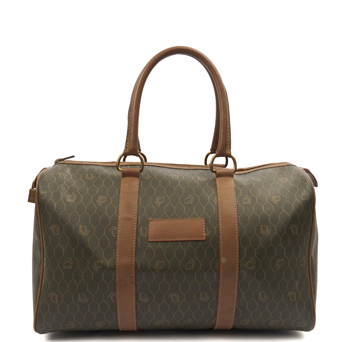 Christian Dior Top Handle Vintage Boston in Brown, Leather — Front View