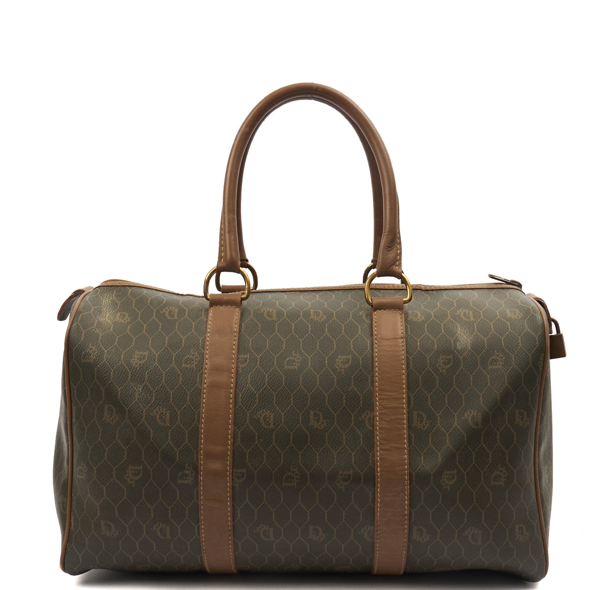 Christian Dior Top Handle Vintage Boston in Brown, Leather — Top View