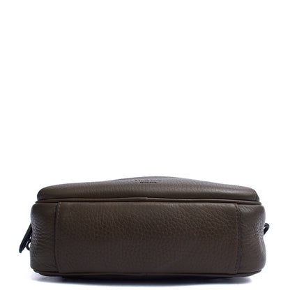 Mulberry Cross Body Urban Zipped Reporter in Khaki Meadow, Calfskin Leather — Top View