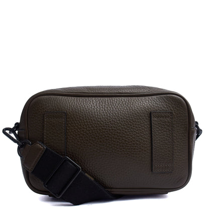 Mulberry Cross Body Urban Zipped Reporter in Khaki Meadow, Calfskin Leather — Back View