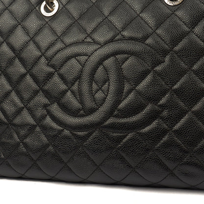 Chanel Tote Grand Shopping Tote XL in Black, Caviar Leather — Alternate View 8
