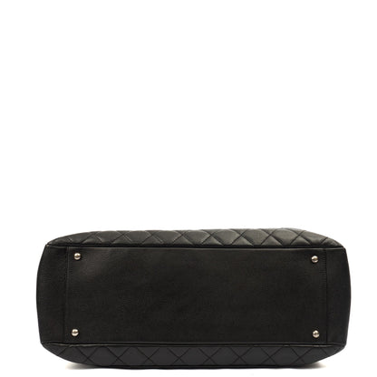 Chanel Tote Grand Shopping Tote XL in Black, Caviar Leather — Detail View