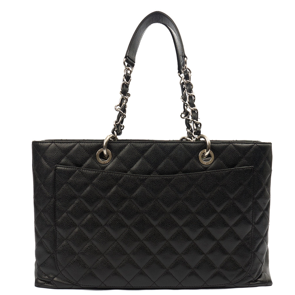 Chanel Tote Grand Shopping Tote XL in Black, Caviar Leather — Top View