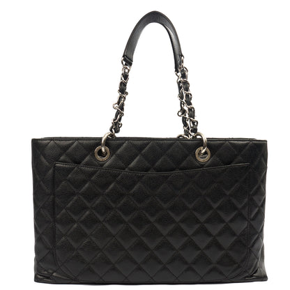 Chanel Tote Grand Shopping Tote XL in Black, Caviar Leather — Top View