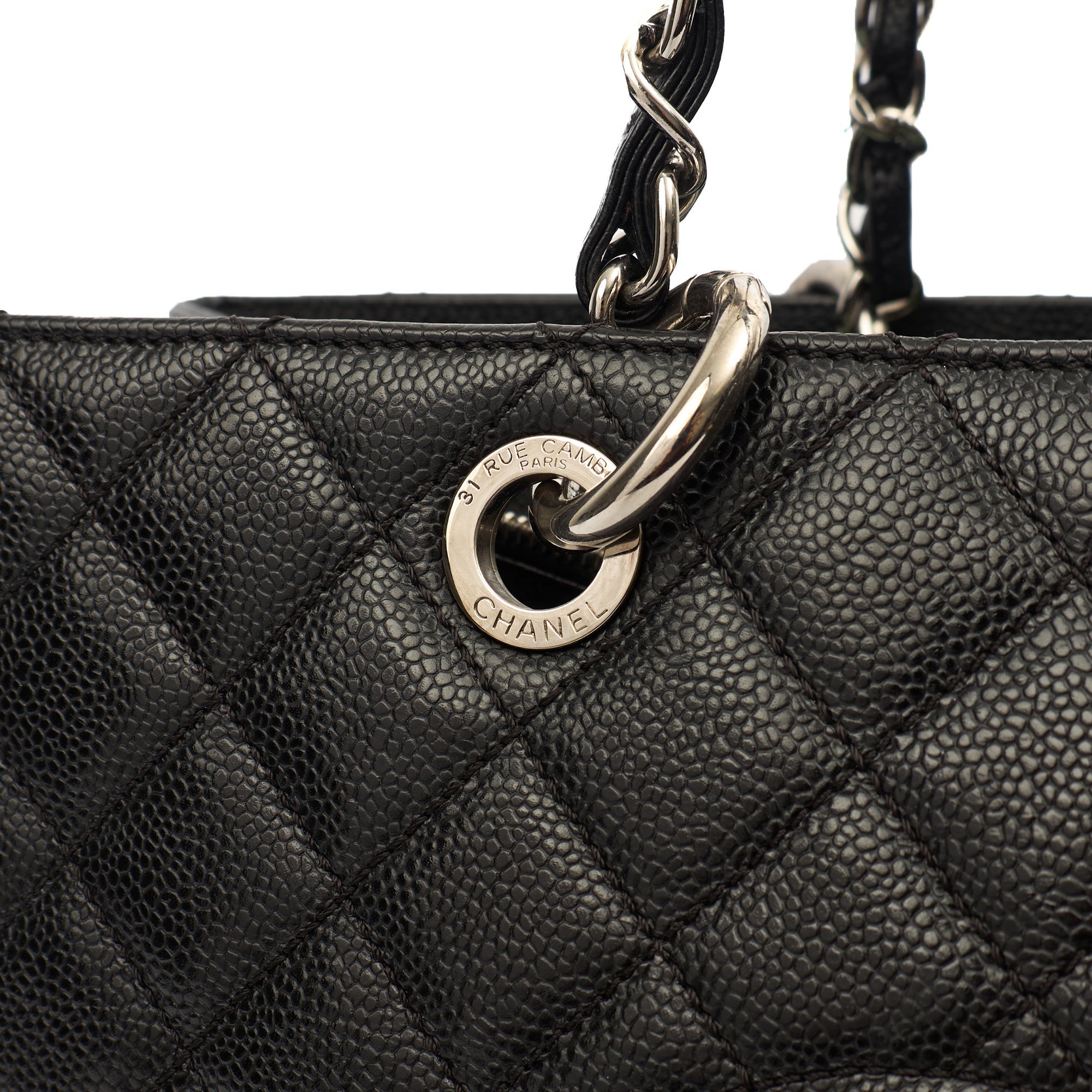 Chanel Tote Grand Shopping Tote XL in Black, Caviar Leather — Lifestyle View