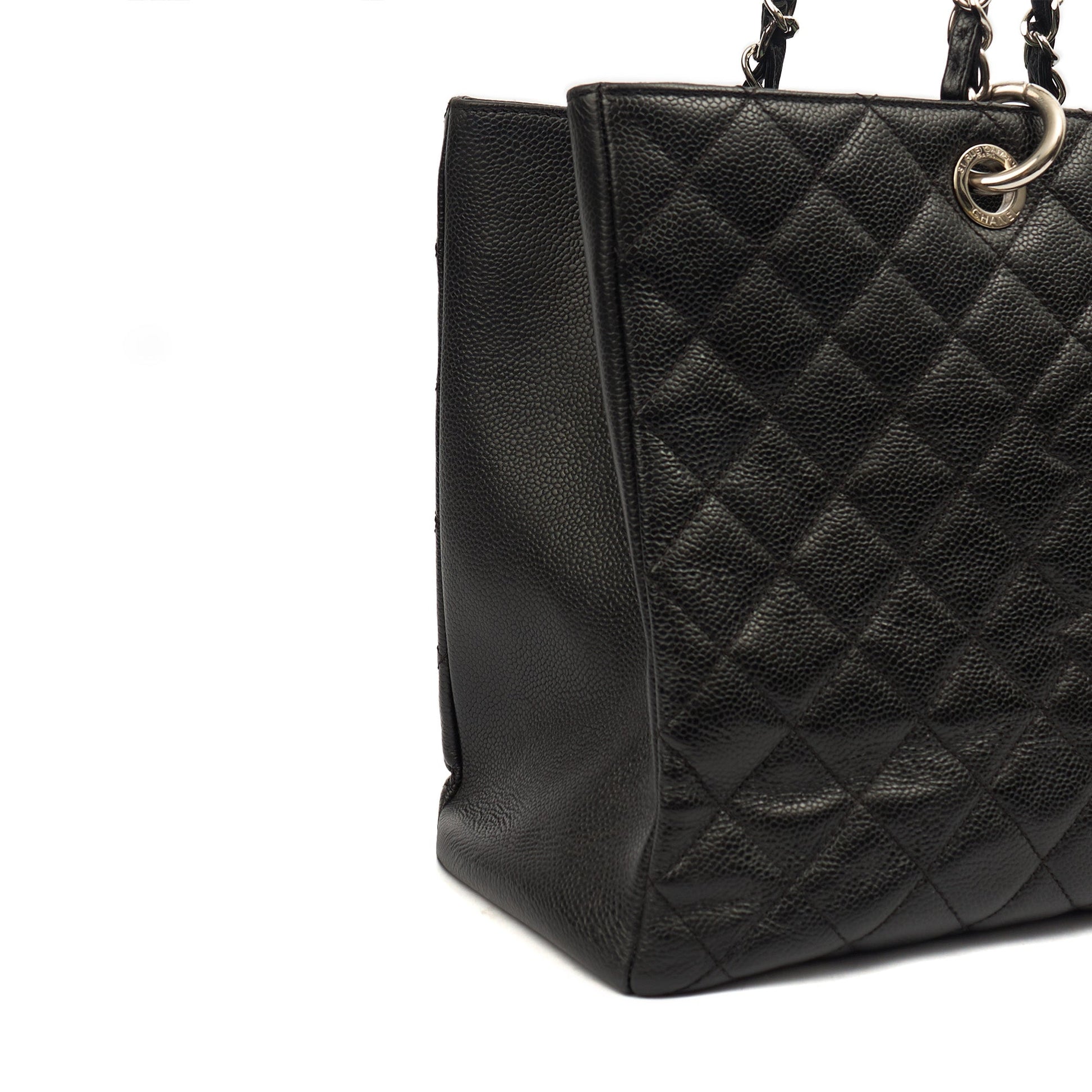 Chanel Tote Grand Shopping Tote XL in Black, Caviar Leather — Alternate View 9