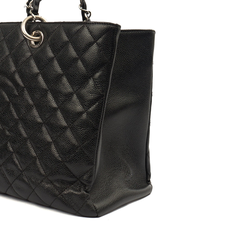 Chanel Tote Grand Shopping Tote XL in Black, Caviar Leather — Alternate View 7