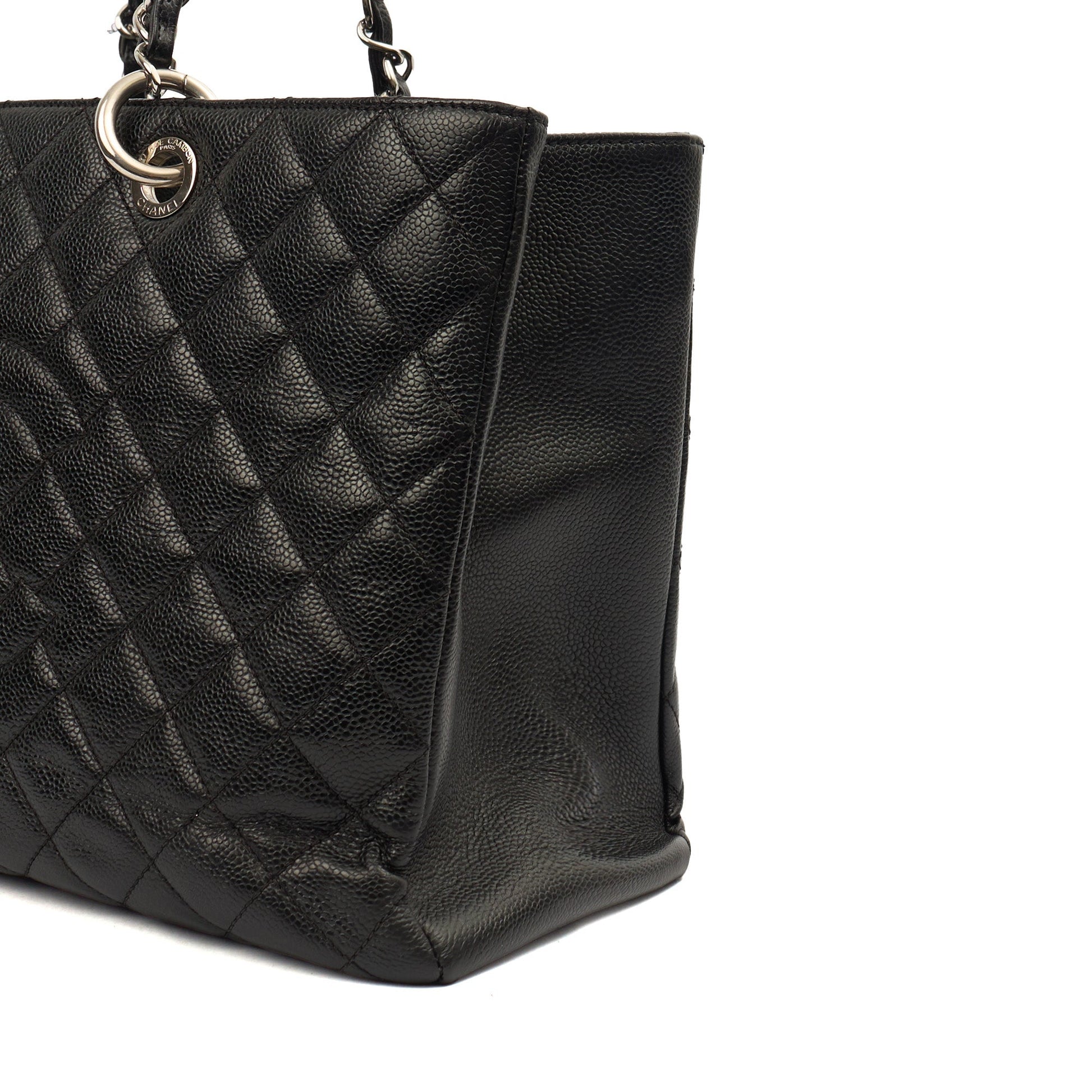 Chanel Tote Grand Shopping Tote XL in Black, Caviar Leather — Alternate View 7