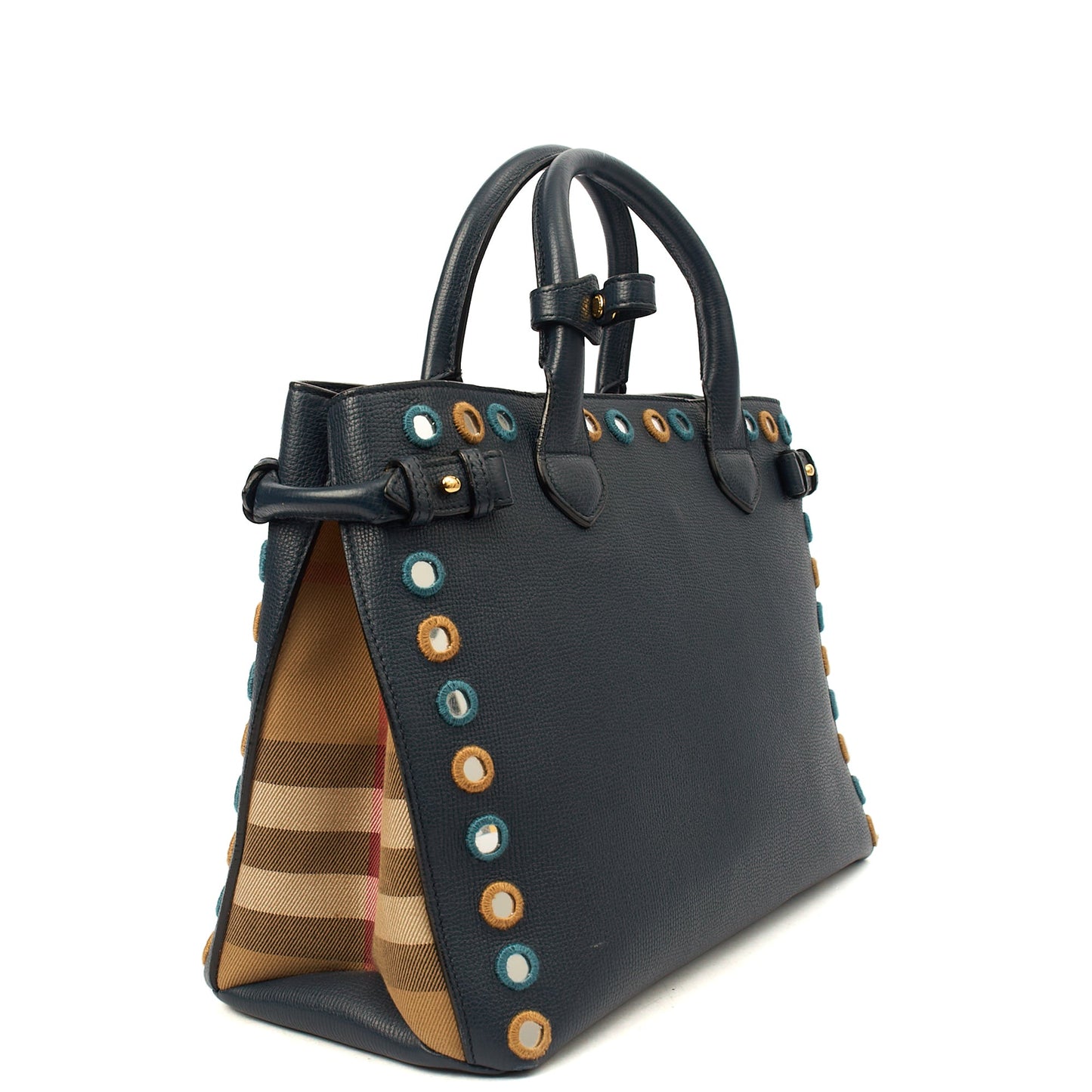 Burberry Tote Banner - Small in Navy, Leather — Alternate View 14