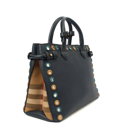 Burberry Tote Banner - Small in Navy, Leather — Alternate View 14