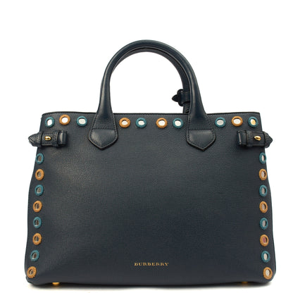 Burberry Tote Banner - Small in Navy, Leather — Alternate View 7