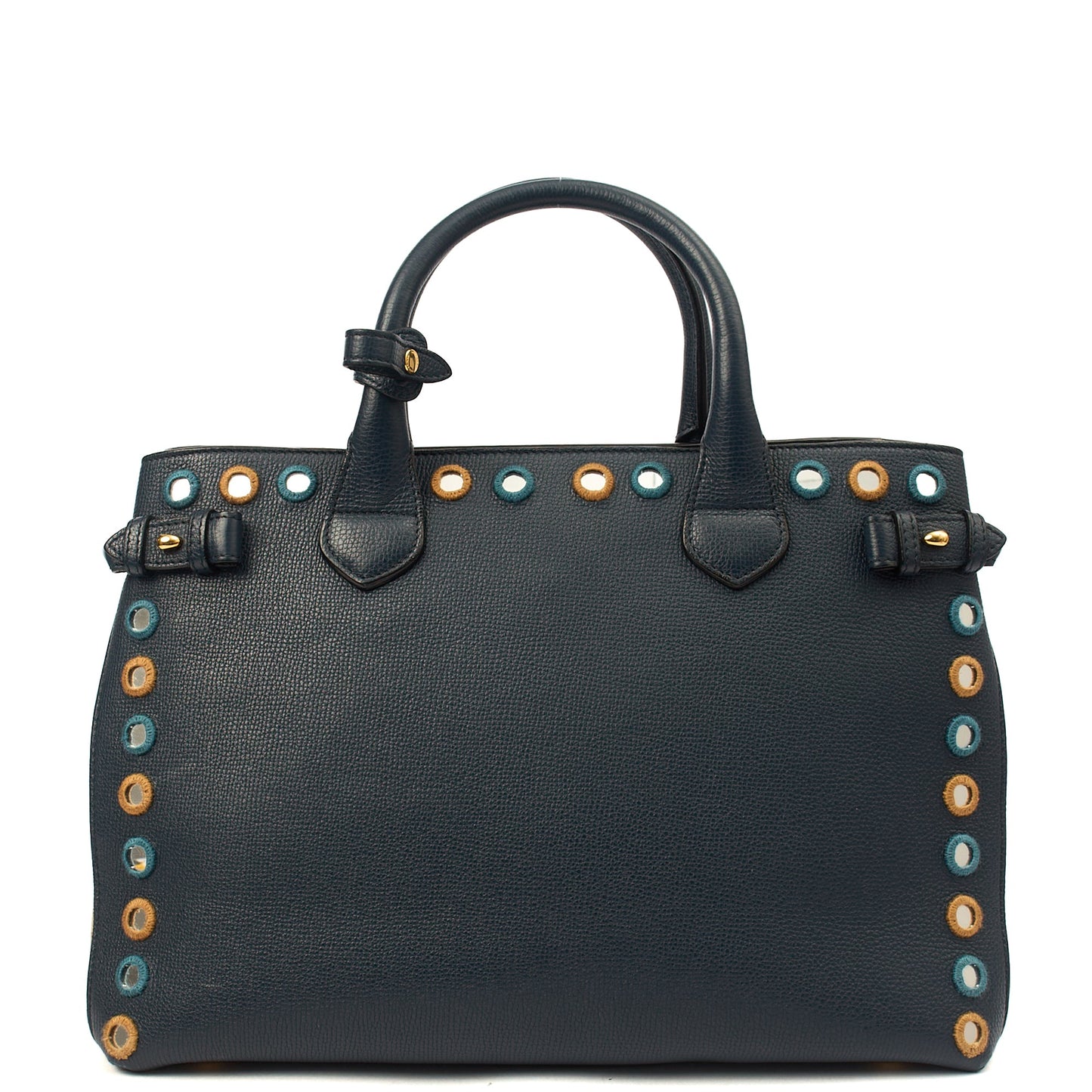 Burberry Tote Banner - Small in Navy, Leather — Back View