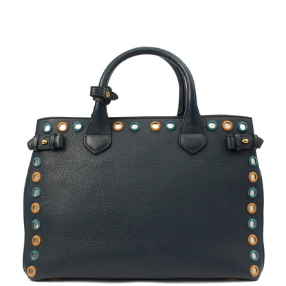Burberry Tote Banner - Small in Navy, Leather — Alternate View 9