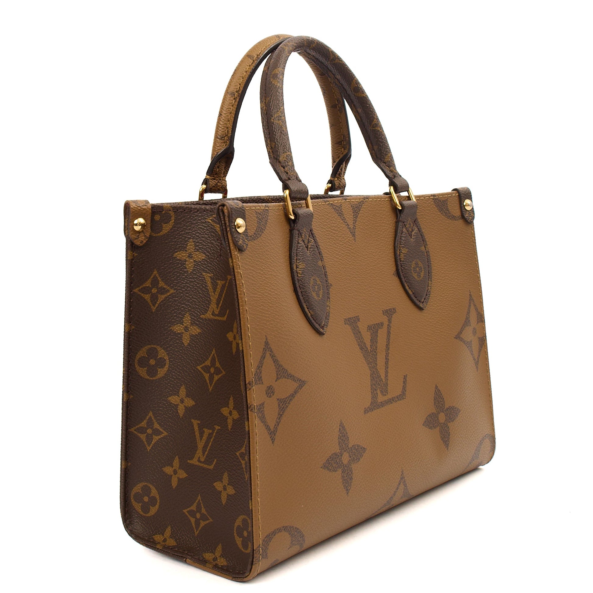 Louis Vuitton Cross Body On The Go PM in Reverse Monogram, Canvas — Back View