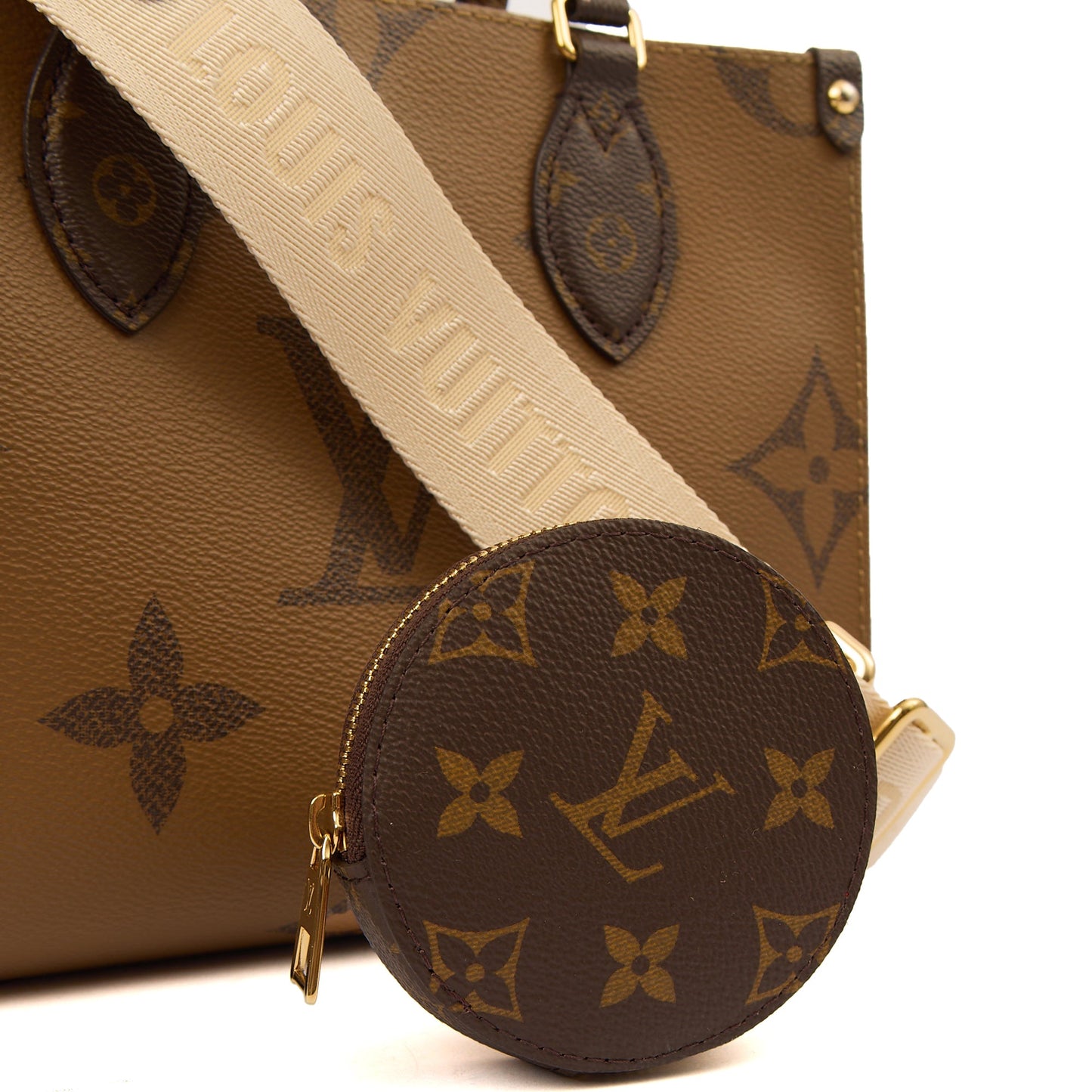 Louis Vuitton Cross Body On The Go PM in Reverse Monogram, Canvas — Lifestyle View