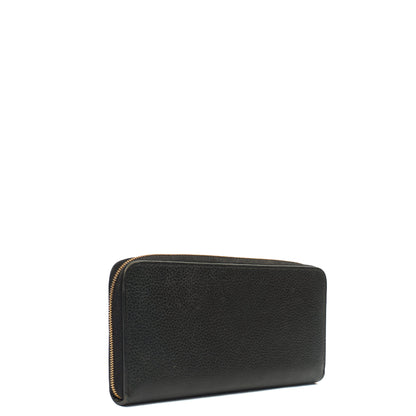Mulberry Wallet Zip Around Wallet - Medium in Black, Calfskin Leather — Back View