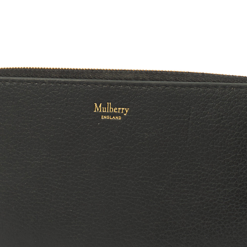 Mulberry Wallet Zip Around Wallet - Medium in Black, Calfskin Leather — Side View