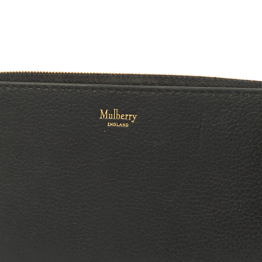 Mulberry Wallet Zip Around Wallet - Medium in Black, Calfskin Leather — Side View