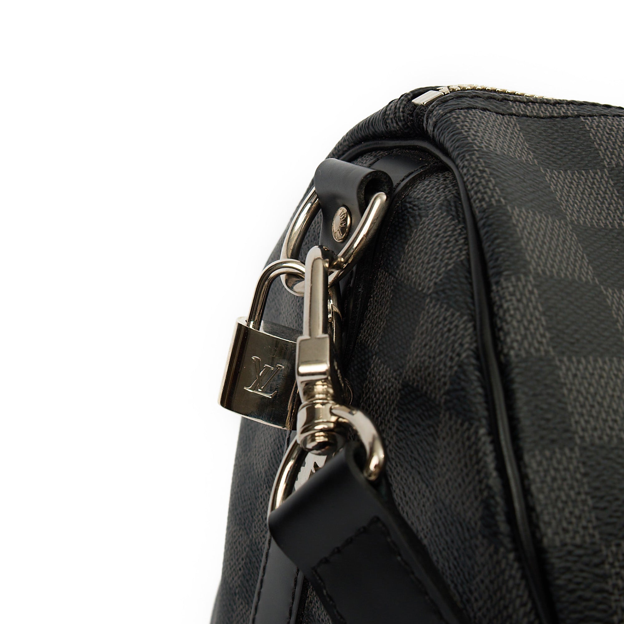 Louis Vuitton Keepall 45 Bandouliere in Damier Graphite, Canvas — Lifestyle View