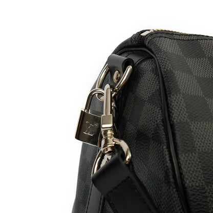 Louis Vuitton Keepall 45 Bandouliere in Damier Graphite, Canvas — Lifestyle View