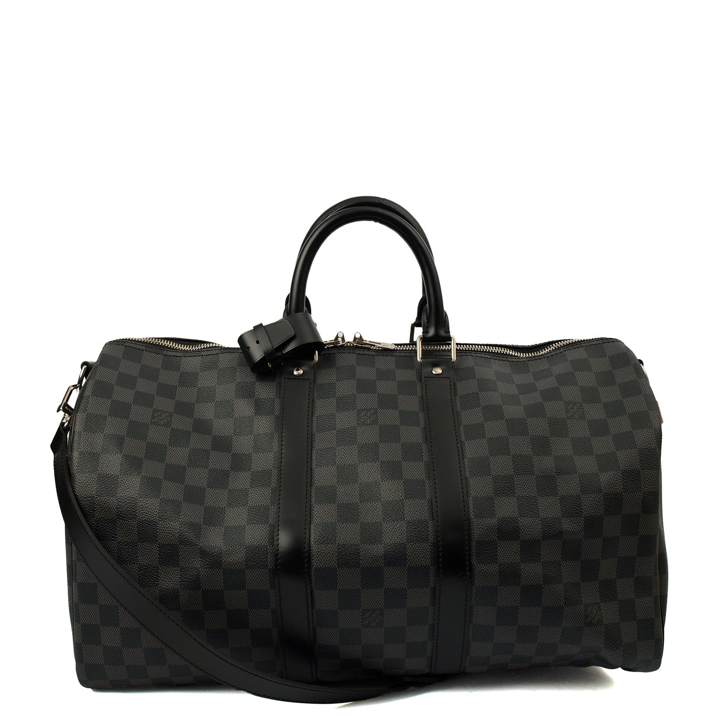 Louis Vuitton Keepall 45 Bandouliere in Damier Graphite, Canvas — Top View