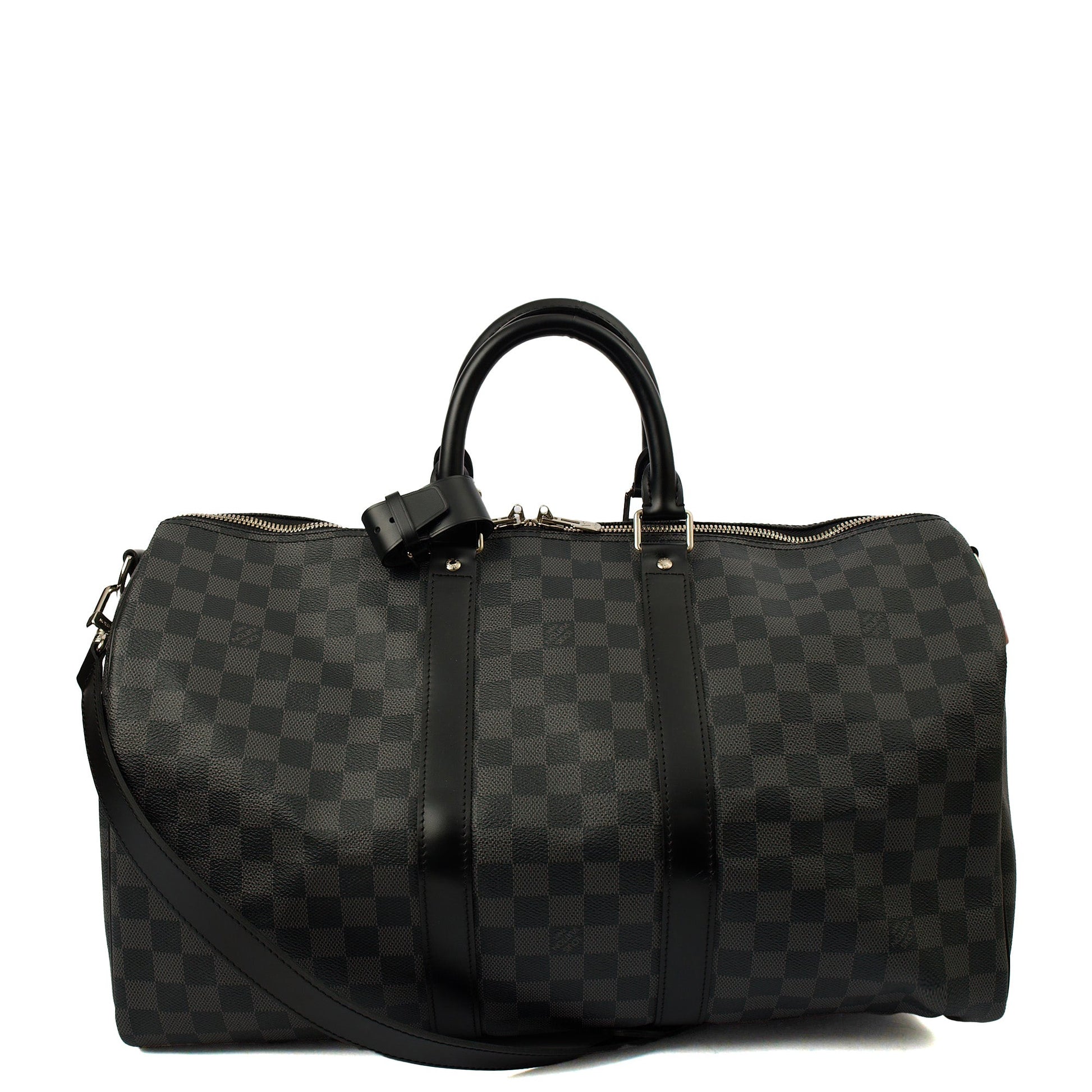 Louis Vuitton Keepall 45 Bandouliere in Damier Graphite, Canvas — Top View