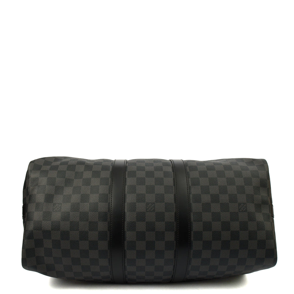 Louis Vuitton Keepall 45 Bandouliere in Damier Graphite, Canvas — Detail View