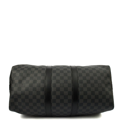 Louis Vuitton Keepall 45 Bandouliere in Damier Graphite, Canvas — Detail View