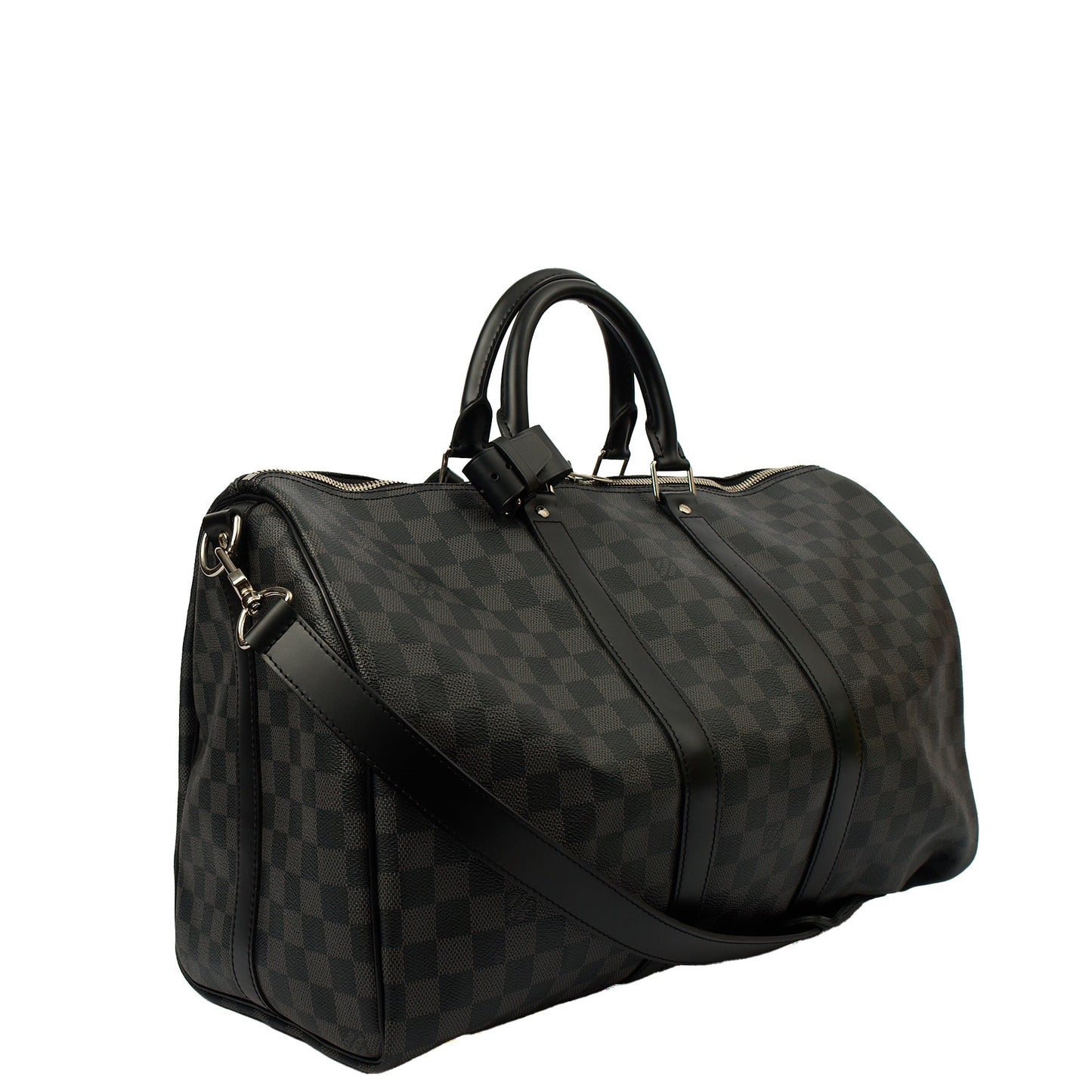 Louis Vuitton Keepall 45 Bandouliere in Damier Graphite, Canvas — Back View