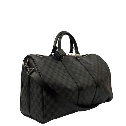 Louis Vuitton Keepall 45 Bandouliere in Damier Graphite, Canvas — Back View