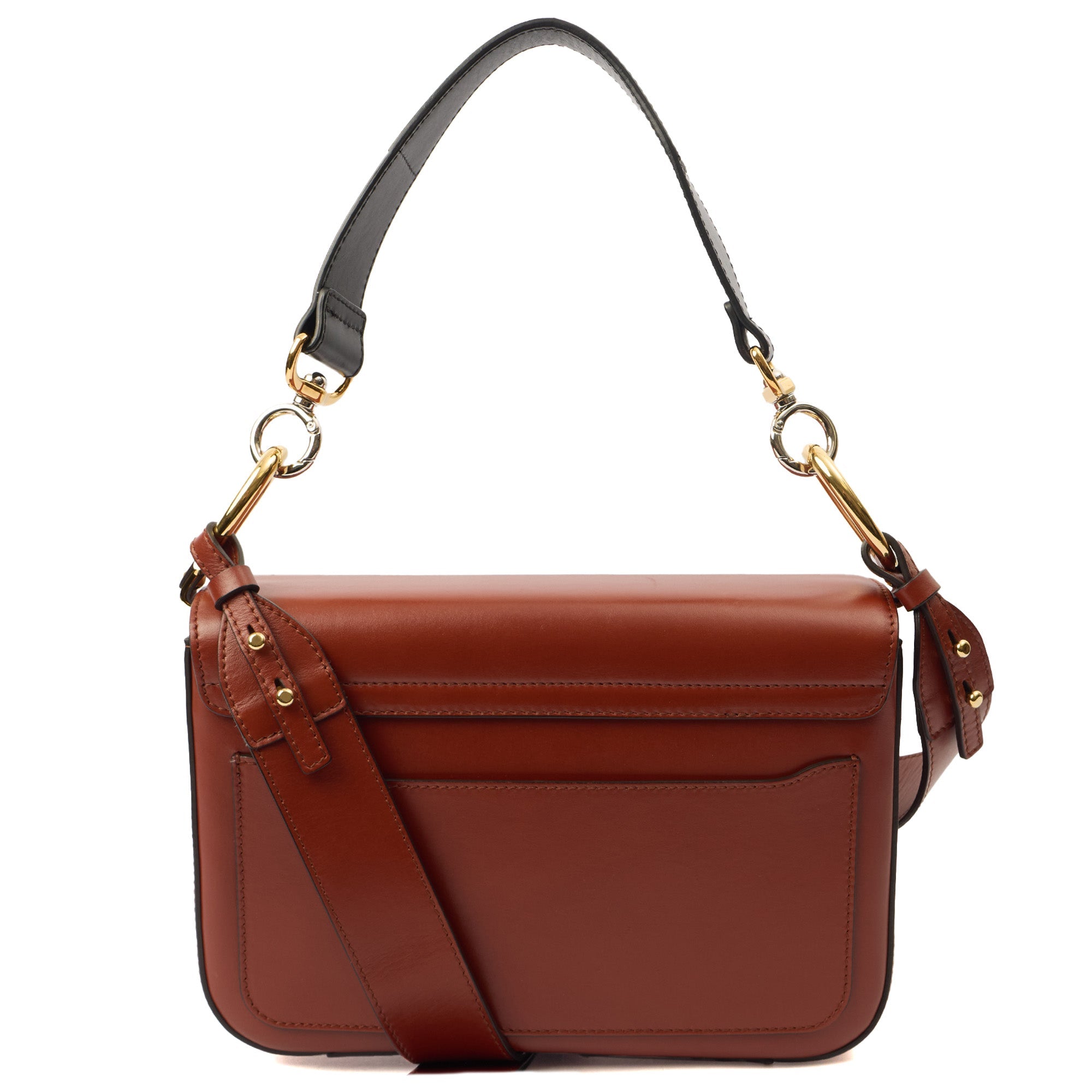 Chloe Shoulder Bag Chloe C - Medium in Sepia Brown, Calfskin Leather — Top View