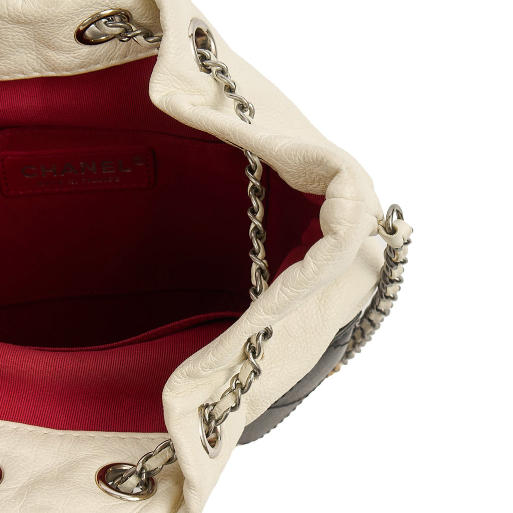 Chanel Bucket Bag Gabrielle Bucket Bag in White, Calfskin Leather — Alternate View 9