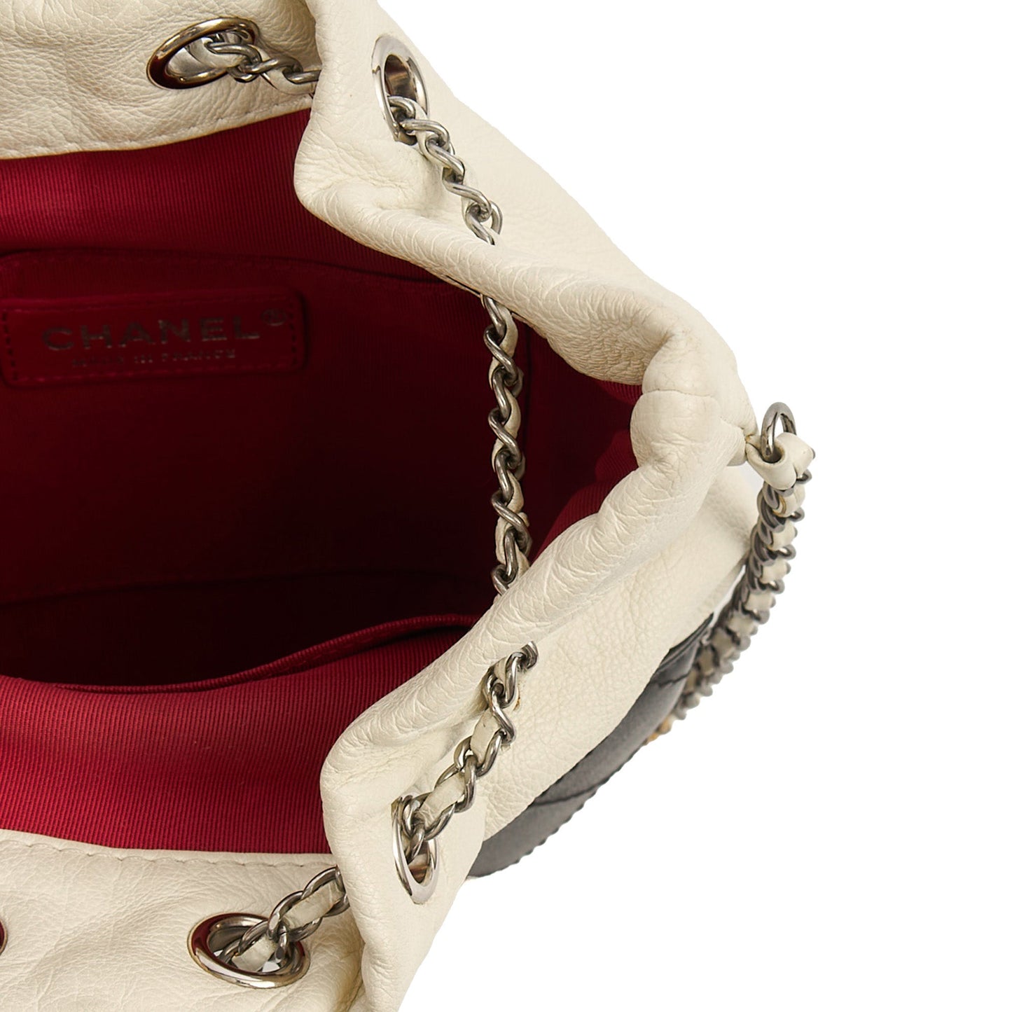 Chanel Bucket Bag Gabrielle Bucket Bag in White, Calfskin Leather — Alternate View 9