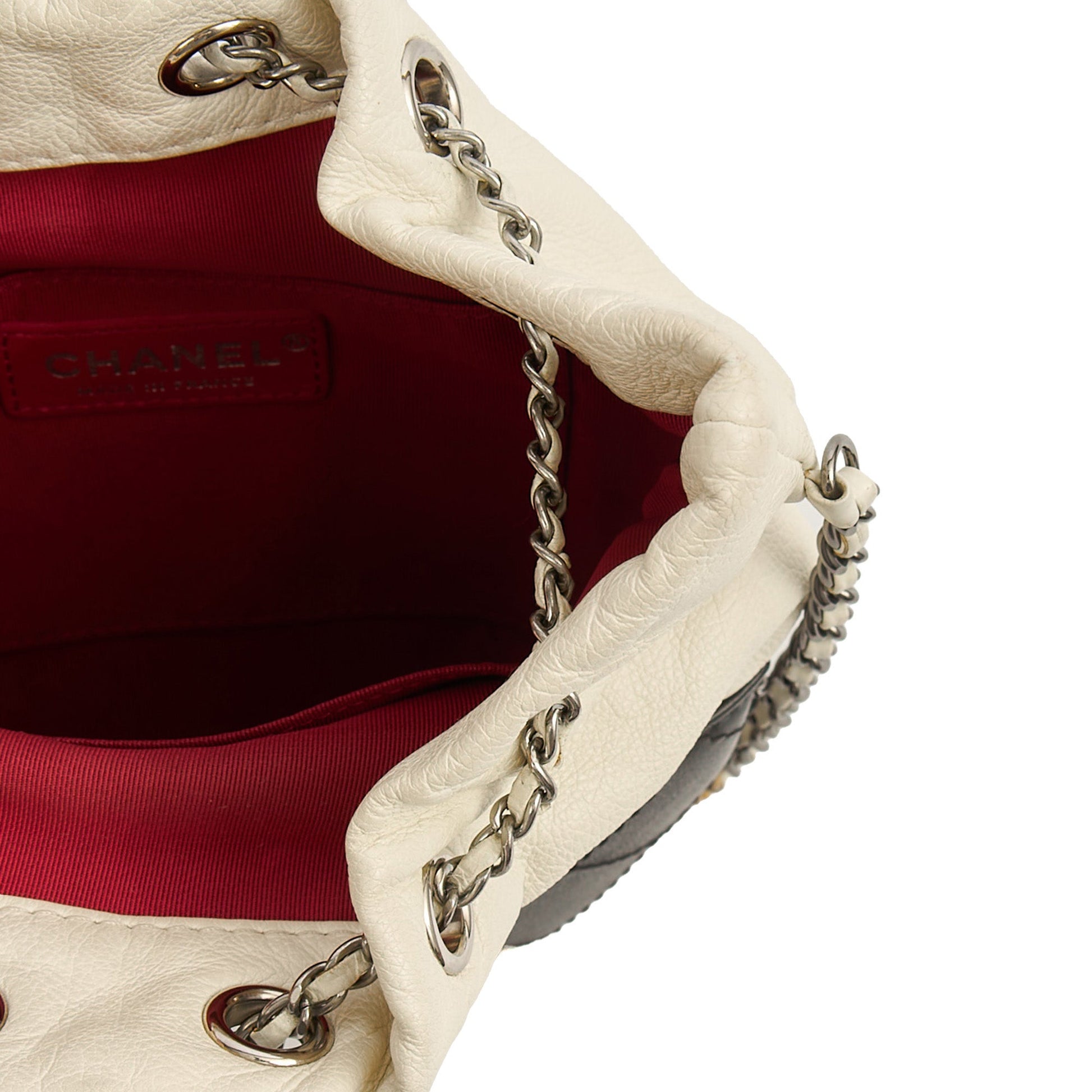 Chanel Bucket Bag Gabrielle Bucket Bag in White, Calfskin Leather — Alternate View 9
